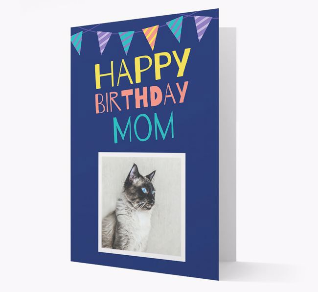 Happy Birthday Mom: {breedCommonName} Photo Upload Card