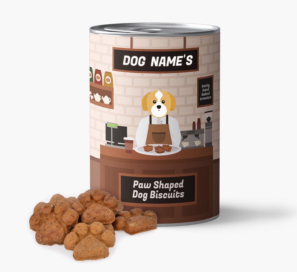 Personalised 'Coffee Shop' Baked Dog Biscuits