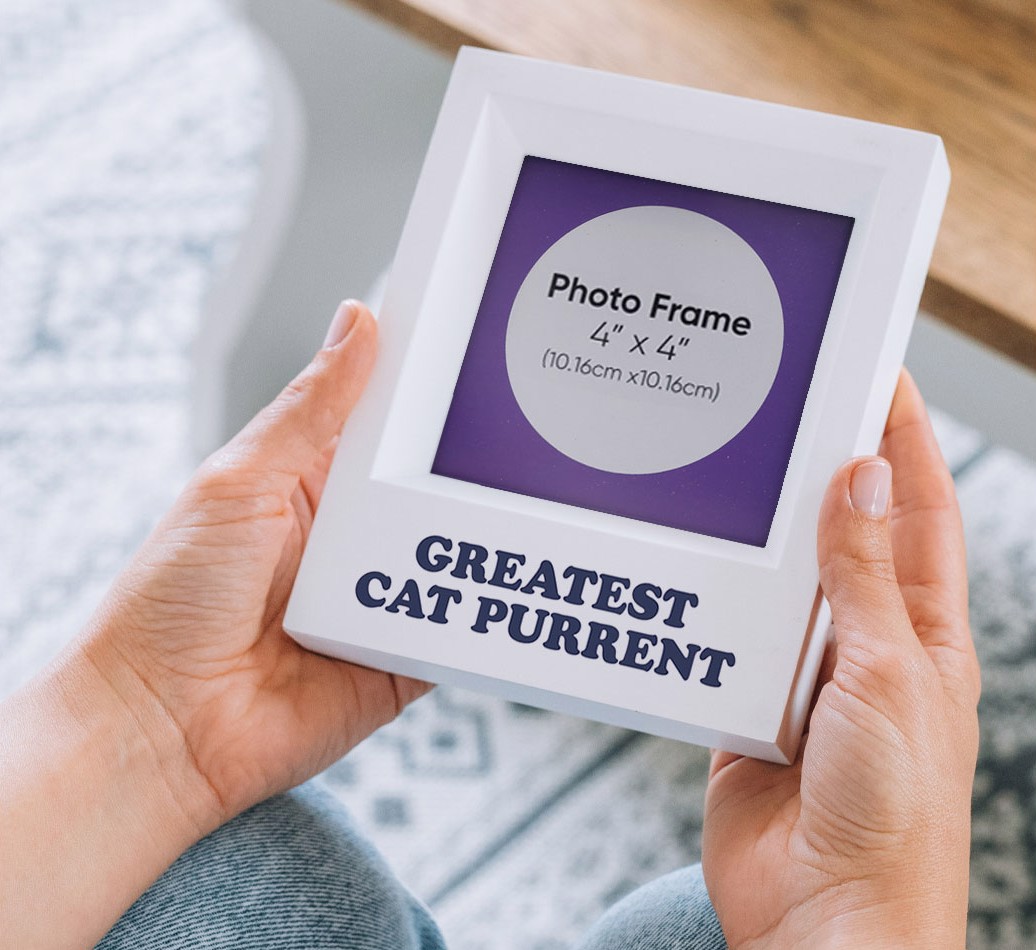 'Greatest Cat Purrent' - Personalised {breedCommonName} Photo Frame