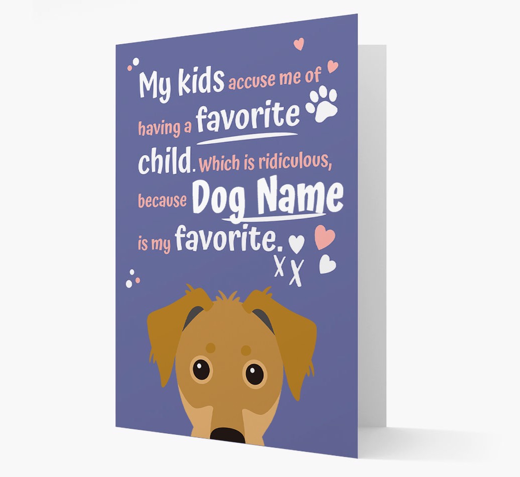 'Favorite Child' - Personalized {breedFullName} Card - View of front