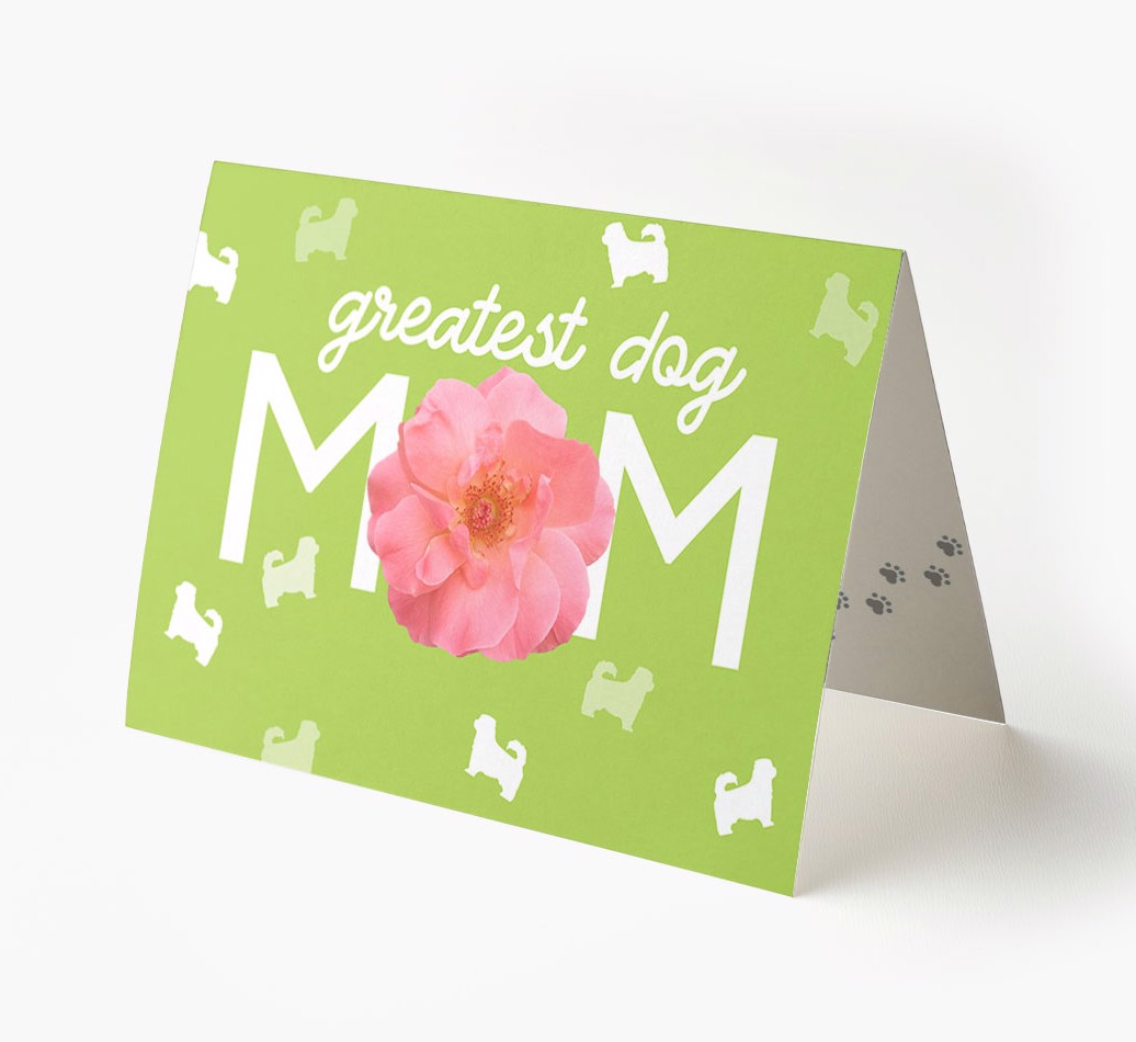 'Greatest Dog Mom' - Personalized {breedFullName} Card - View of front