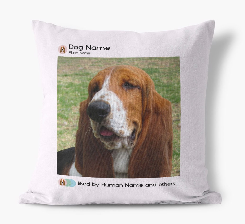 Liked By...: Personalized {breedFullName} Photo Upload Canvas Pillow - front view