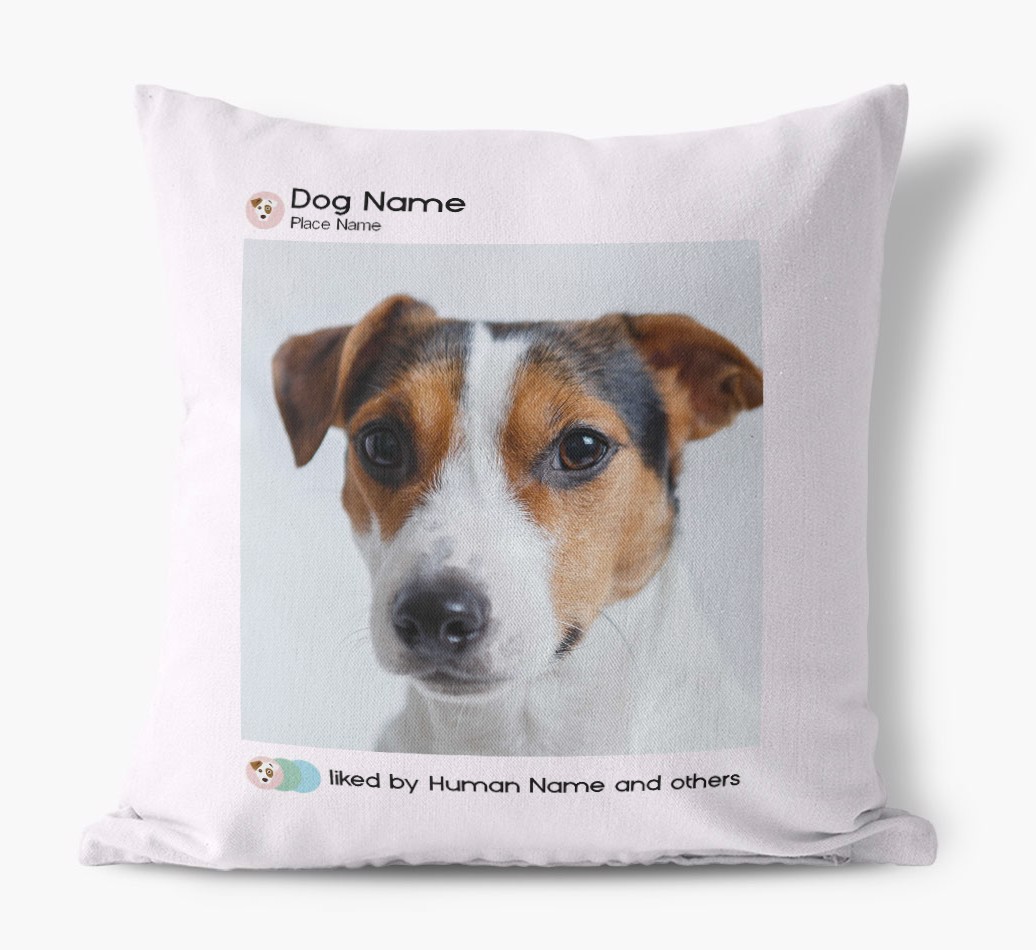 'Liked By...' - {breedFullName} Photo Upload Canvas Pillow - front view
