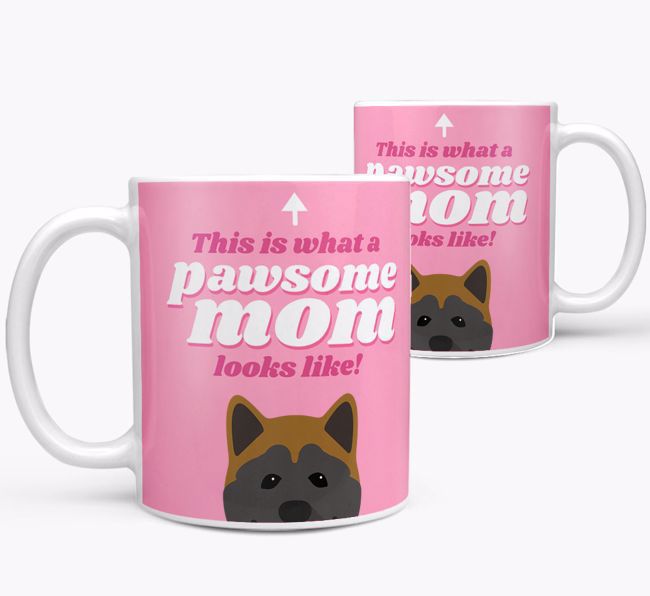 'Pawsome Dog Mom' - Personalized {breedFullName} Mug