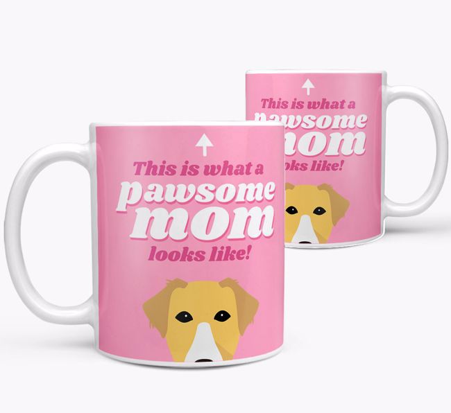 'Pawsome Dog Mom' - Personalized {breedFullName} Mug