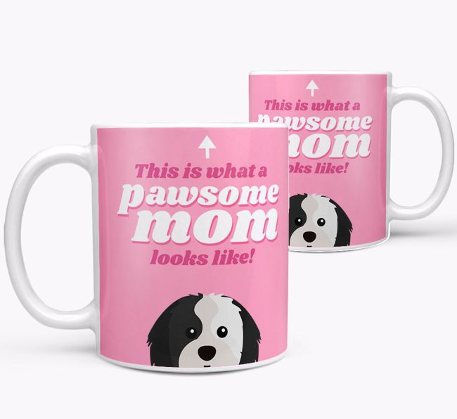 'Pawsome Dog Mom' - Personalized {breedFullName} Mug