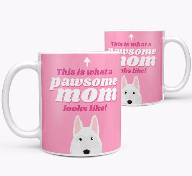 'Pawsome Dog Mom' - Personalized {breedFullName} Mug