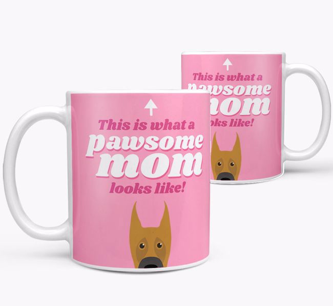 'Pawsome Dog Mom' - Personalized {breedFullName} Mug