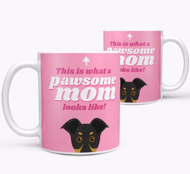 'Pawsome Dog Mom' - Personalized {breedFullName} Mug