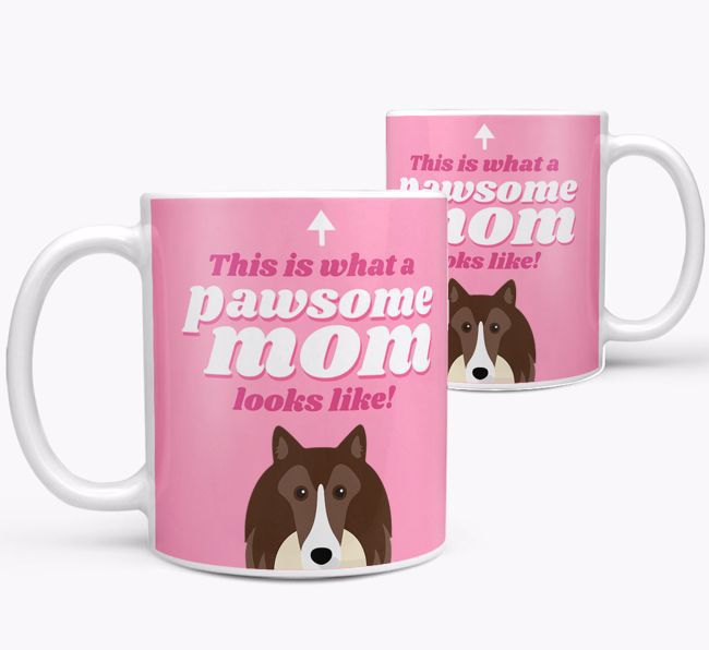 'Pawsome Dog Mom' - Personalized {breedFullName} Mug