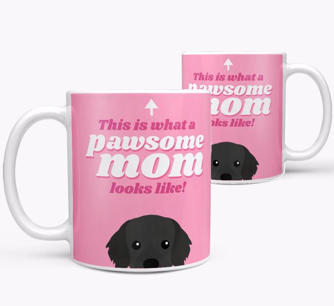 'Pawsome Dog Mom' - Personalized {breedFullName} Mug