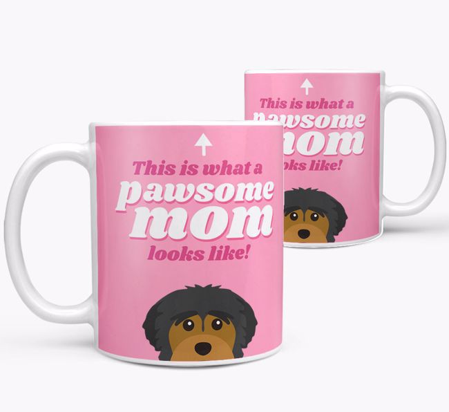 'Pawsome Dog Mom' - Personalized {breedFullName} Mug