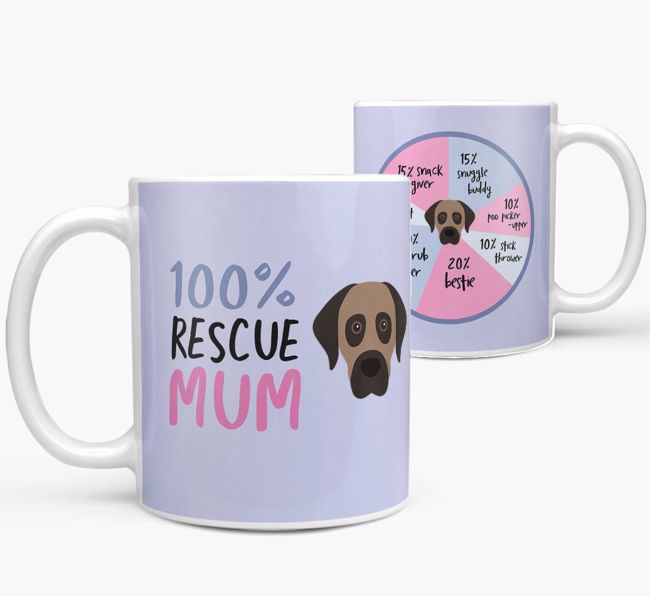 '100% Rescue Mum' - Personalised {breedFullName} Mug