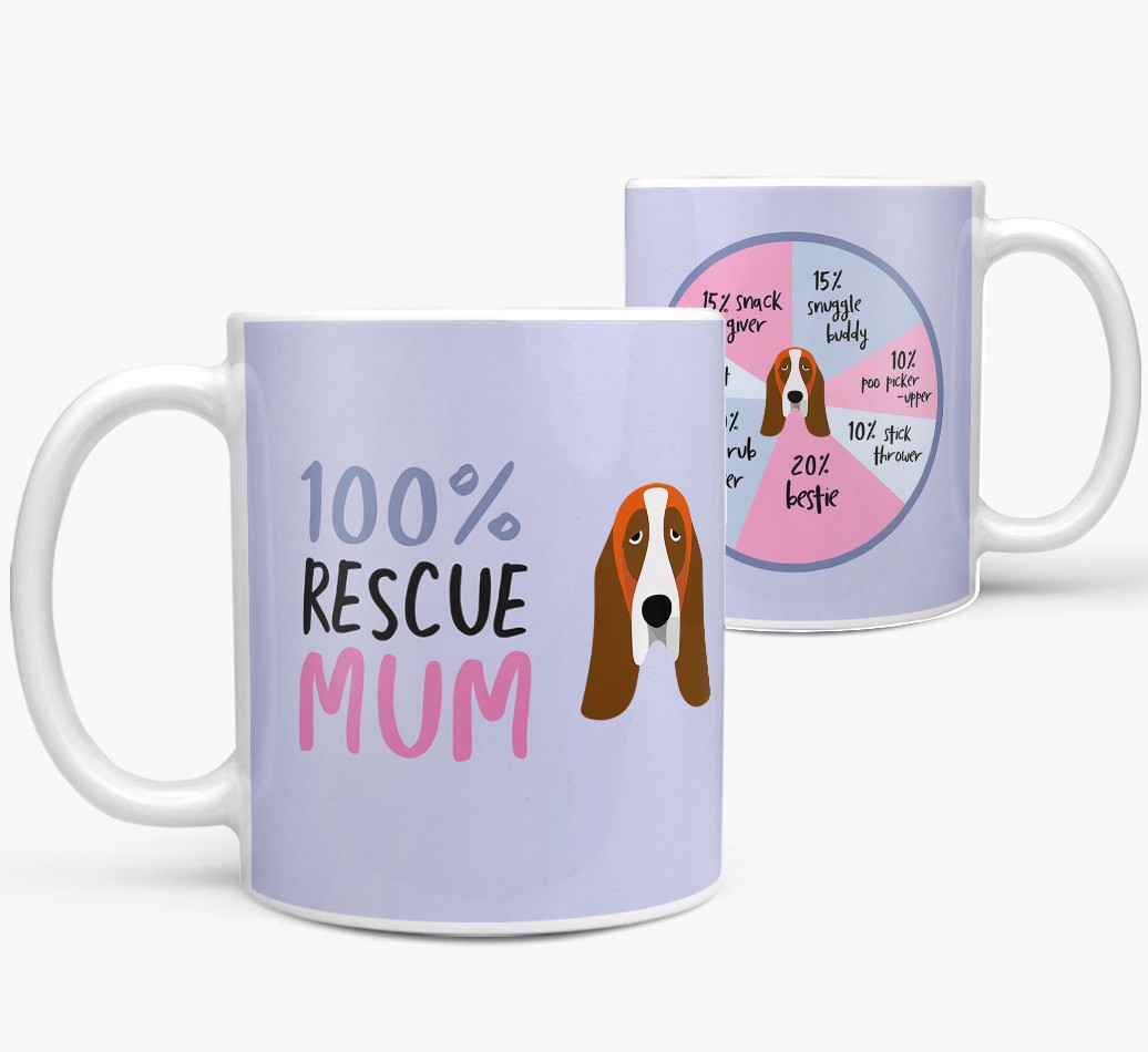 '100% Rescue Mum' - Personalised {breedFullName} Mug