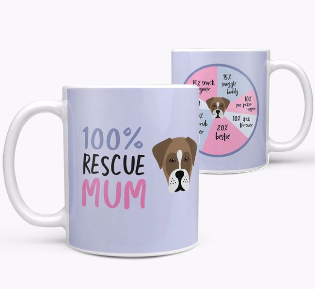 '100% Rescue Mum' - Personalised {breedFullName} Mug