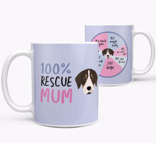 '100% Rescue Mum' - Personalised {breedFullName} Mug