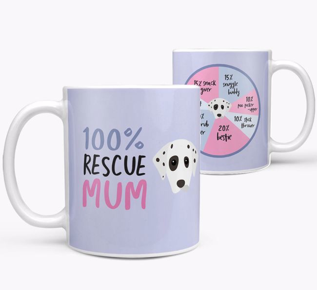 '100% Rescue Mum' - Personalised {breedFullName} Mug