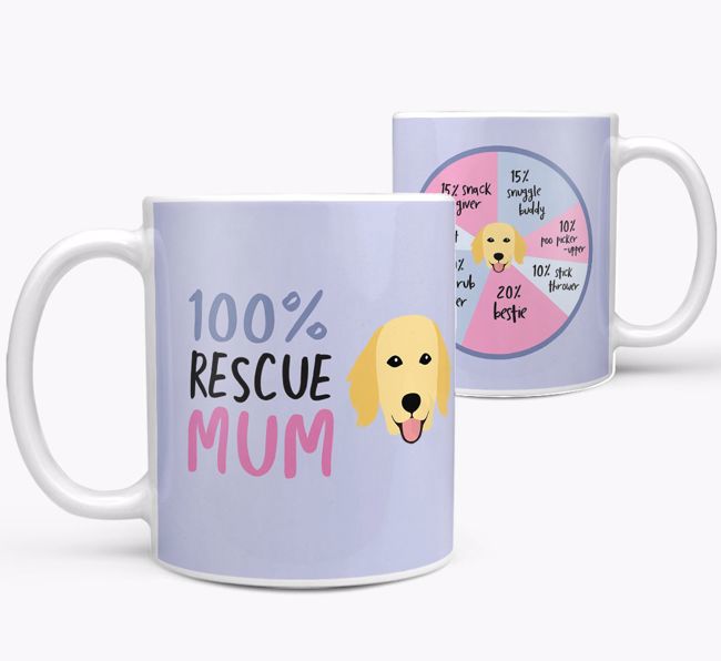 '100% Rescue Mum' - Personalised {breedFullName} Mug