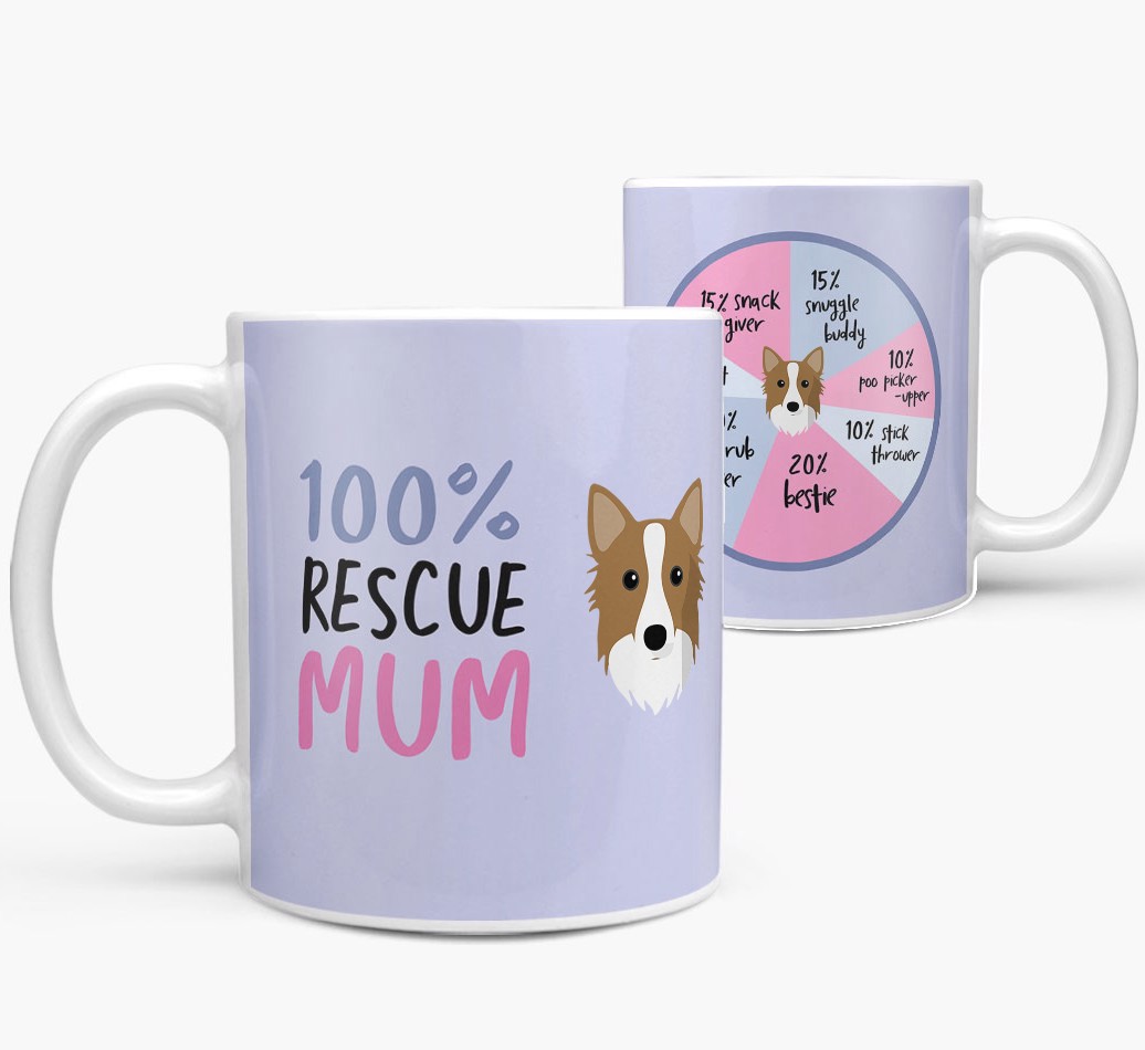 '100% Rescue Mum' - Personalised {breedFullName} Mug