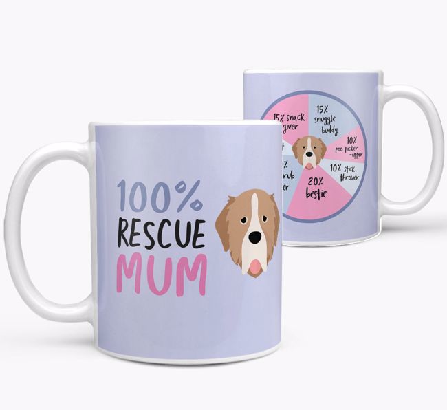 '100% Rescue Mum' - Personalised {breedFullName} Mug