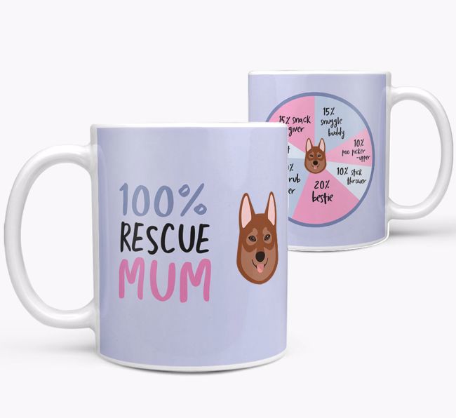 '100% Rescue Mum' - Personalised {breedFullName} Mug