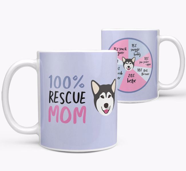 '100% Rescue Mom' - Personalized {breedFullName} Mug