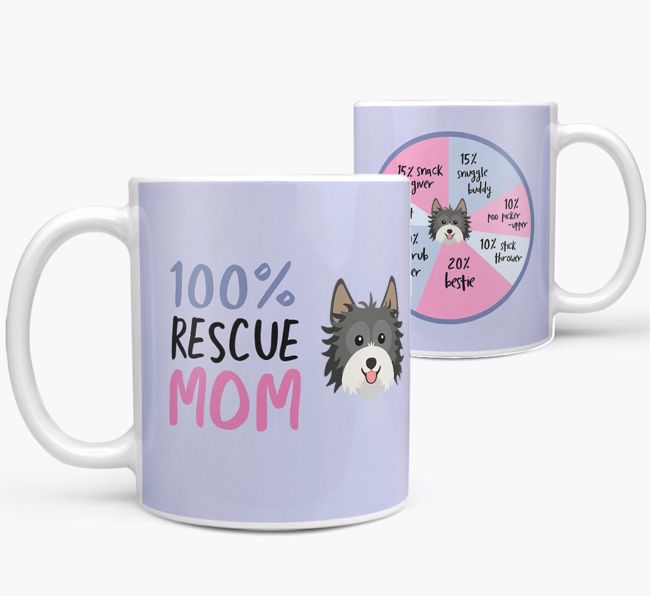 '100% Rescue Mom' - Personalized {breedFullName} Mug