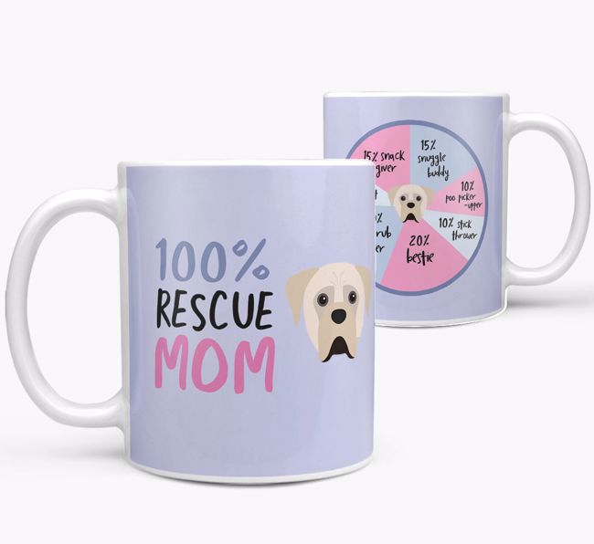 '100% Rescue Mom' - Personalized {breedFullName} Mug