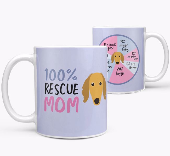 '100% Rescue Mom' - Personalized {breedFullName} Mug