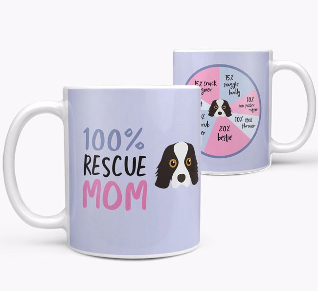 '100% Rescue Mom' - Personalized {breedFullName} Mug