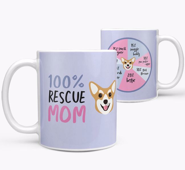 '100% Rescue Mom' - Personalized {breedFullName} Mug