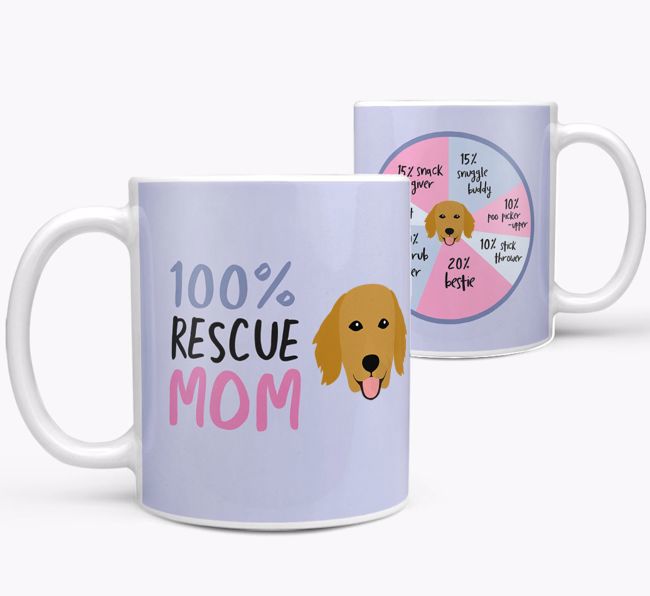 '100% Rescue Mom' - Personalized {breedFullName} Mug