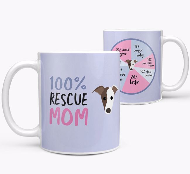 '100% Rescue Mom' - Personalized {breedFullName} Mug