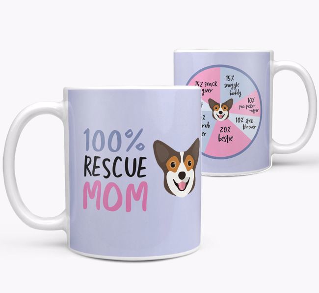 '100% Rescue Mom' - Personalized {breedFullName} Mug
