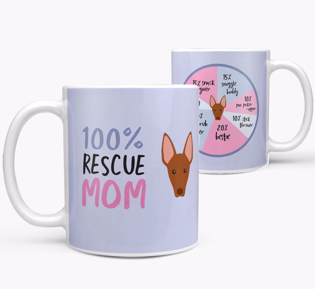 '100% Rescue Mom' - Personalized {breedFullName} Mug