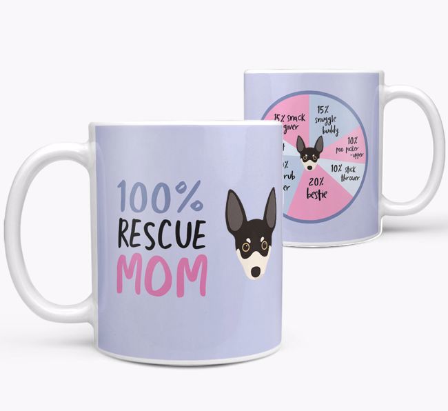 '100% Rescue Mom' - Personalized {breedFullName} Mug