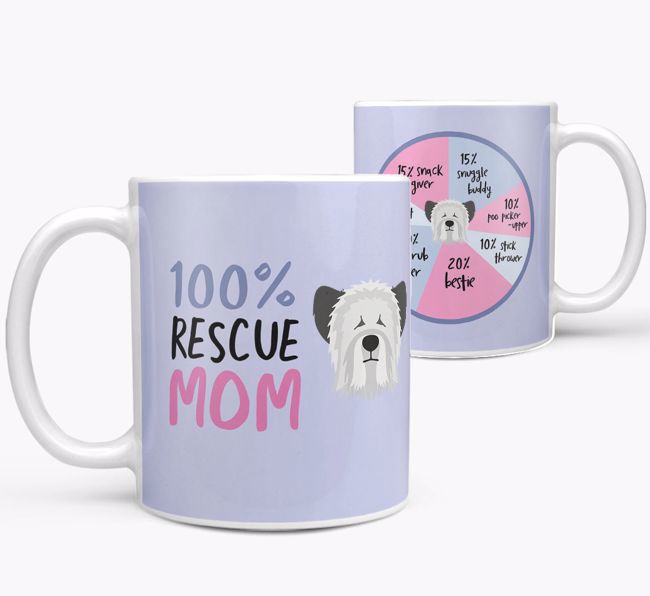 '100% Rescue Mom' - Personalized {breedFullName} Mug