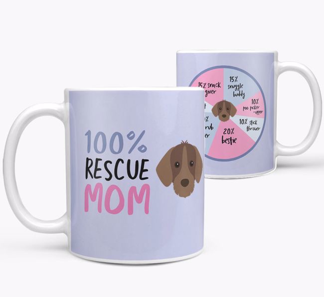 '100% Rescue Mom' - Personalized {breedFullName} Mug