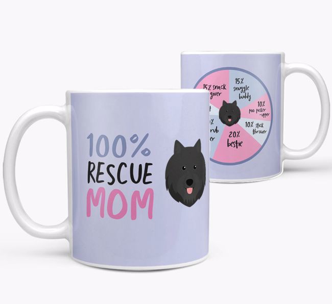 '100% Rescue Mom' - Personalized {breedFullName} Mug