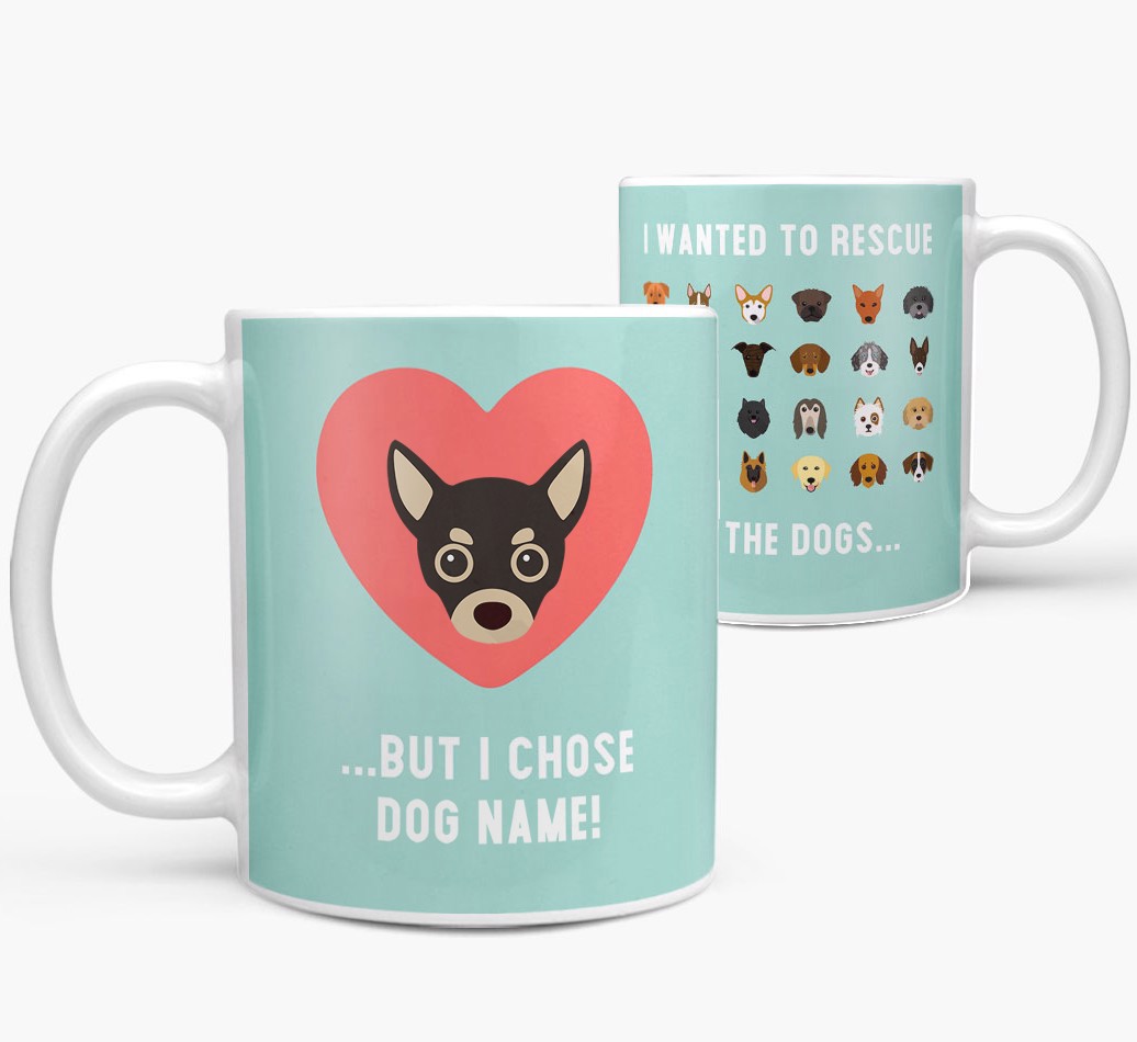 'Motivated by Dogs' - {breedFullName} Mug - front and back view