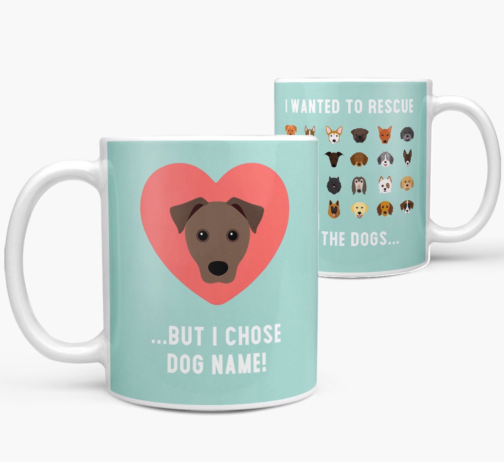 'Rescue All The Dogs' - Personalised {breedFullName} Mug - front and back view