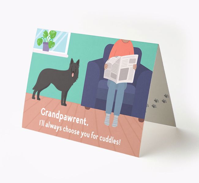 'Grandpawrent, I'd Always Choose You For Cuddles' - Personalized {breedFullName} Card