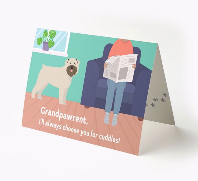 'Grandpawrent, I'll Always Choose You For Cuddles' - Personalised {breedFullName} Card