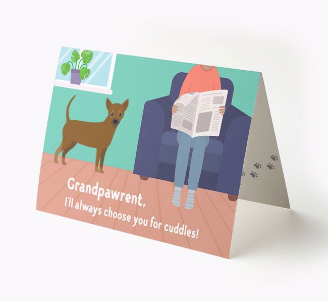 'Grandpawrent, I'll Always Choose You For Cuddles' - Personalised {breedFullName} Card