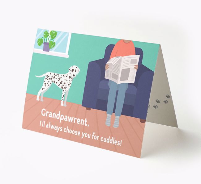 'Grandpawrent, I'll Always Choose You For Cuddles' - Personalised {breedFullName} Card