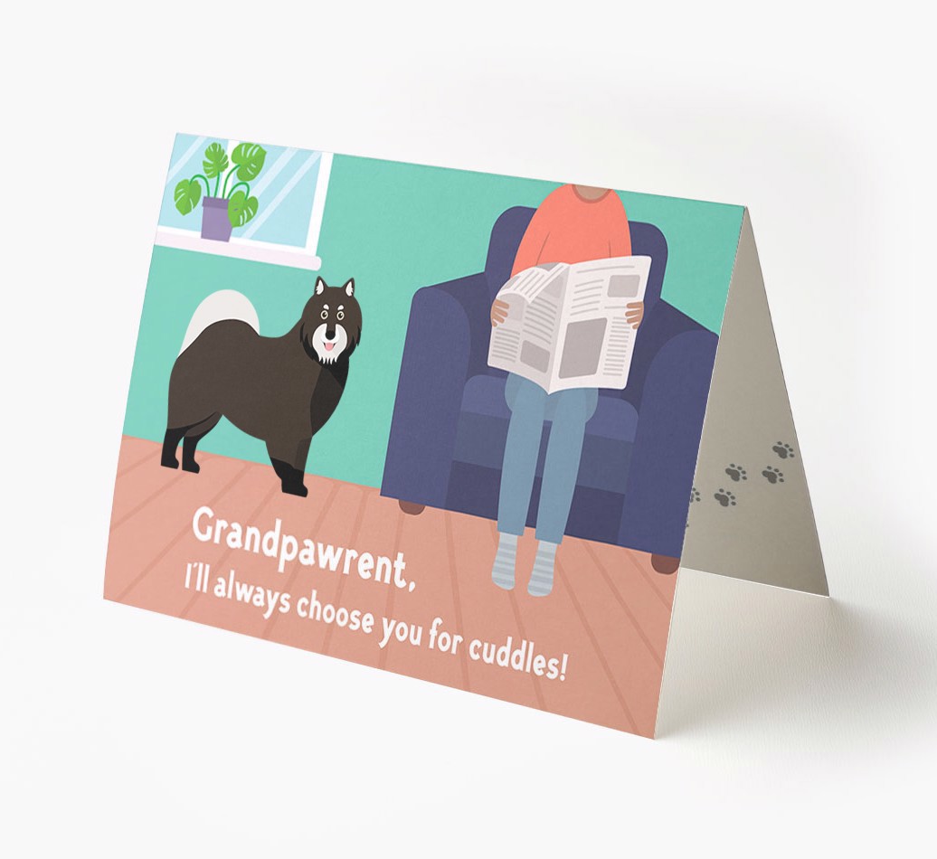 'Grandpawrent, I'll Always Choose You For Cuddles' - Personalised {breedFullName} Card