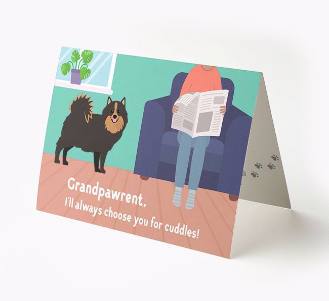 'Grandpawrent, I'd Always Choose You For Cuddles' - Personalized {breedFullName} Card