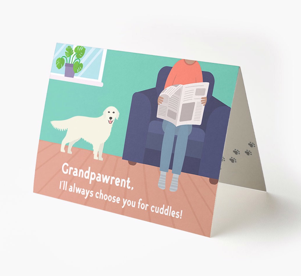 'Grandpawrent, I'll Always Choose You For Cuddles' - Personalized {breedFullName} Card