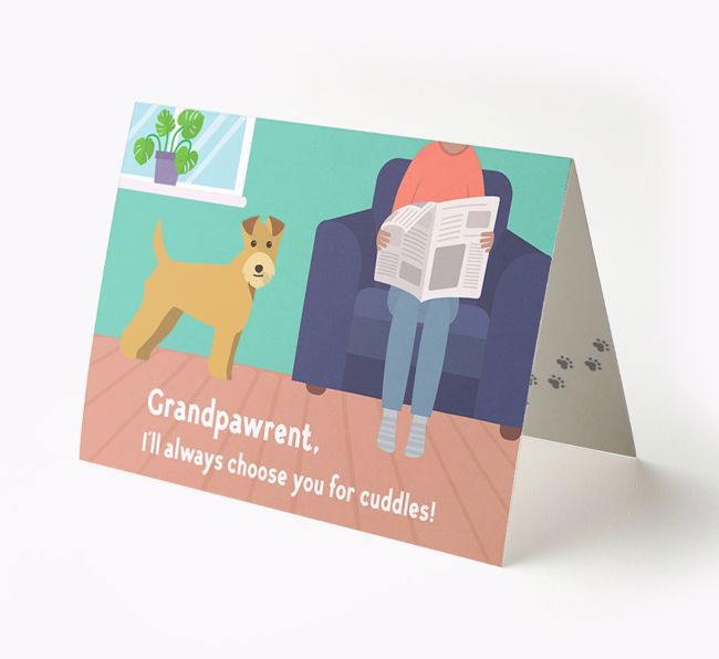 'Grandpawrent, I'd Always Choose You For Cuddles' - Personalized {breedFullName} Card