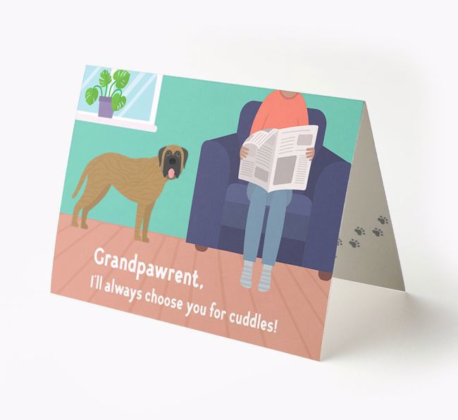 'Grandpawrent, I'd Always Choose You For Cuddles' - Personalized {breedFullName} Card